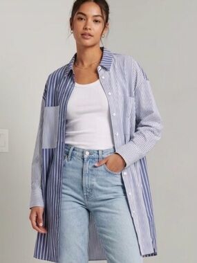 Abercrombie & Fitch Oversized Button-up Shirt Dress